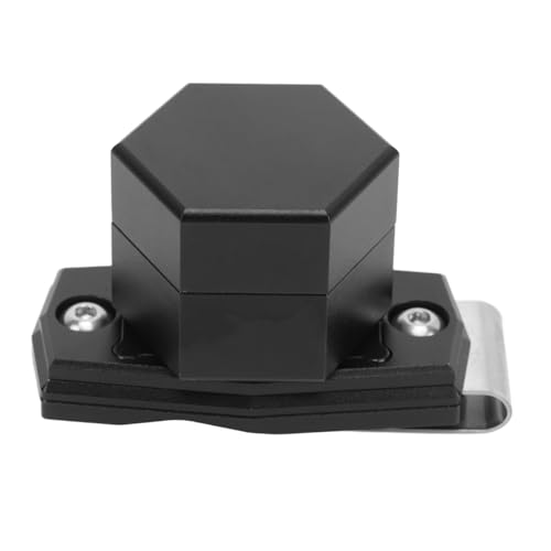 Elelif Sechseckige Billard-Kreidebox mit Magnetclip, 6063 Aluminium, schwarz, leicht, magnetisch, tragbar, Billard-Kreideetui für Billard-Queues von Elelif