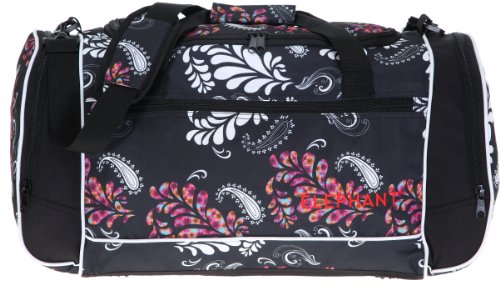 Elephant ® XL Sporttasche 60 cm Sport Tasche Reisetasche/Blumen FLORAL Black Schwarz von Elephant