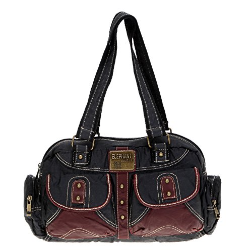 Elephant Handtasche Casual L Tasche Schultertasche Shopper 3696 // SCHWARZ von Elephant