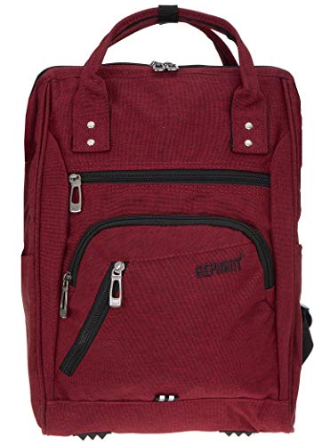 Elephant Rucksack Finn Color Tasche A4 Daypack Bürorucksack Damen Herren Freizeitrucksack 3437 + Schlüsseletui (Dark Red) von Elephant