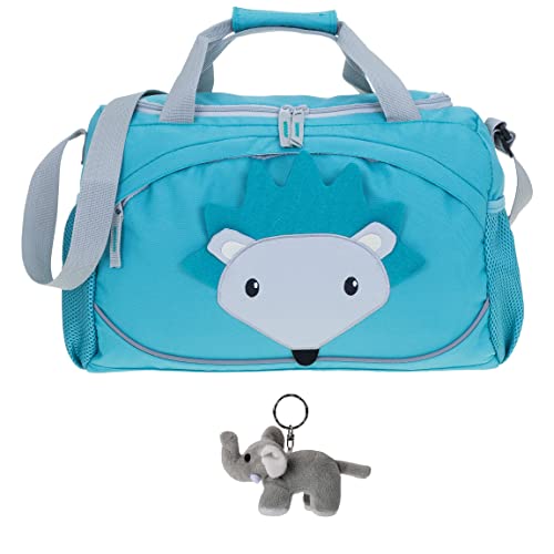 Sporttasche Kinder Jungen Mädchen klein Turntasche Tasche Reisetasche 38 cm 14 Liter Kindersporttasche Tiere Elephant Kids +e (Igel Türkis 356) von Elephant