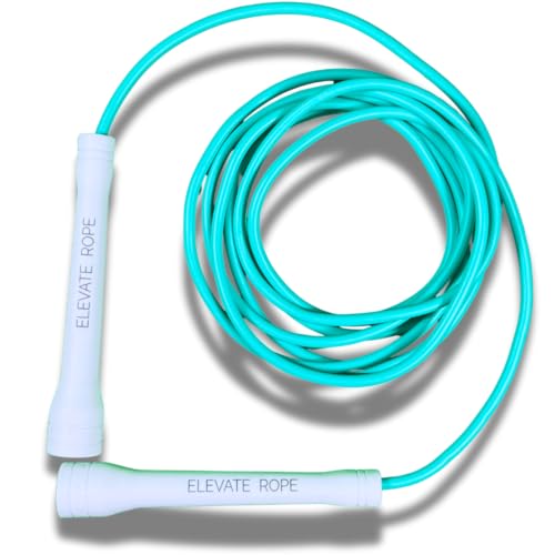 Elevate Rope Professioneel Speed Rope - 3m Verstelbaar Springtouw, 5mm PVC met Nylon Kern voor Cardio, Double Unders & Crossfit (Turquoise) Elevate Rope Professioneel Speed Rope - 3m Verstelbaar Springtouw, 5mm PVC met Nylon Kern voor Cardio, Double Unders & Crossfit (Turquoise) von Elevate Rope