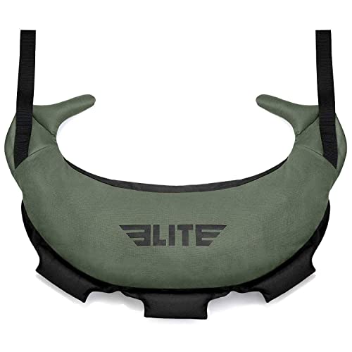 Elite Sports Bulgarische Canvas-Tasche für Crossfit, Fitness, Segeltuch, MMA, Fitnessstudio, Cross-Training, Sandsack, Grün , 45 LBS von Elite Sports