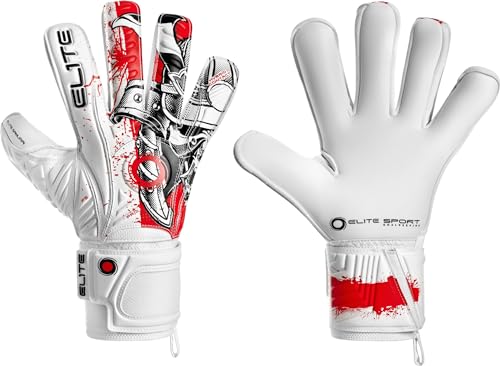 Elite - Torwarthandschuhe Samurai 10 Weiß 3D-Design, 4mm Latex, Verstärkter Rückenschaum Elite - Torwarthandschuhe Samurai 10 Weiß 3D-Design, 4mm Latex, Verstärkter Rückenschaum von Elite Sports