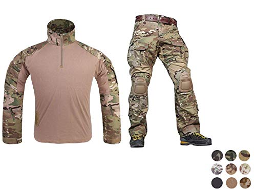 Emerson Airsoft Military BDU Tactical Suit Combat Gen3 Uniform Shirt Hose, AOR2, XL von Elite Tribe