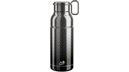 Elite Unisex – Erwachsene Mia INOX Trinkflasche, Schwarz,Silber, 650 ml von Elite