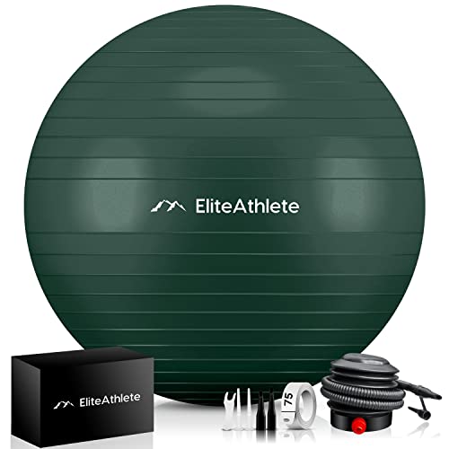 EliteAthlete Gymnastikball Sitzball Büro ergonomisch mit Anti Burst System - Fitness Pilates Schwangerschaft - Schwangerschaftsball Fitnessball Yogaball - Yoga Ball 75 cm inkl. Luftpumpe EliteAthlete Gymnastikball Sitzball Büro ergonomisch mit Anti Burst System - Fitness Pilates Schwangerschaft - Schwangerschaftsball Fitnessball Yogaball - Yoga Ball 75 cm inkl. Luftpumpe von EliteAthlete