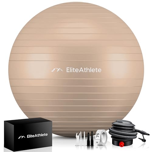EliteAthlete Gymnastikball Sitzball Büro ergonomisch mit Anti Burst System - Fitness Pilates Schwangerschaft - Schwangerschaftsball Fitnessball Yogaball - Yoga Ball 85cm inkl. Luftpumpe EliteAthlete Gymnastikball Sitzball Büro ergonomisch mit Anti Burst System - Fitness Pilates Schwangerschaft - Schwangerschaftsball Fitnessball Yogaball - Yoga Ball 85cm inkl. Luftpumpe von EliteAthlete