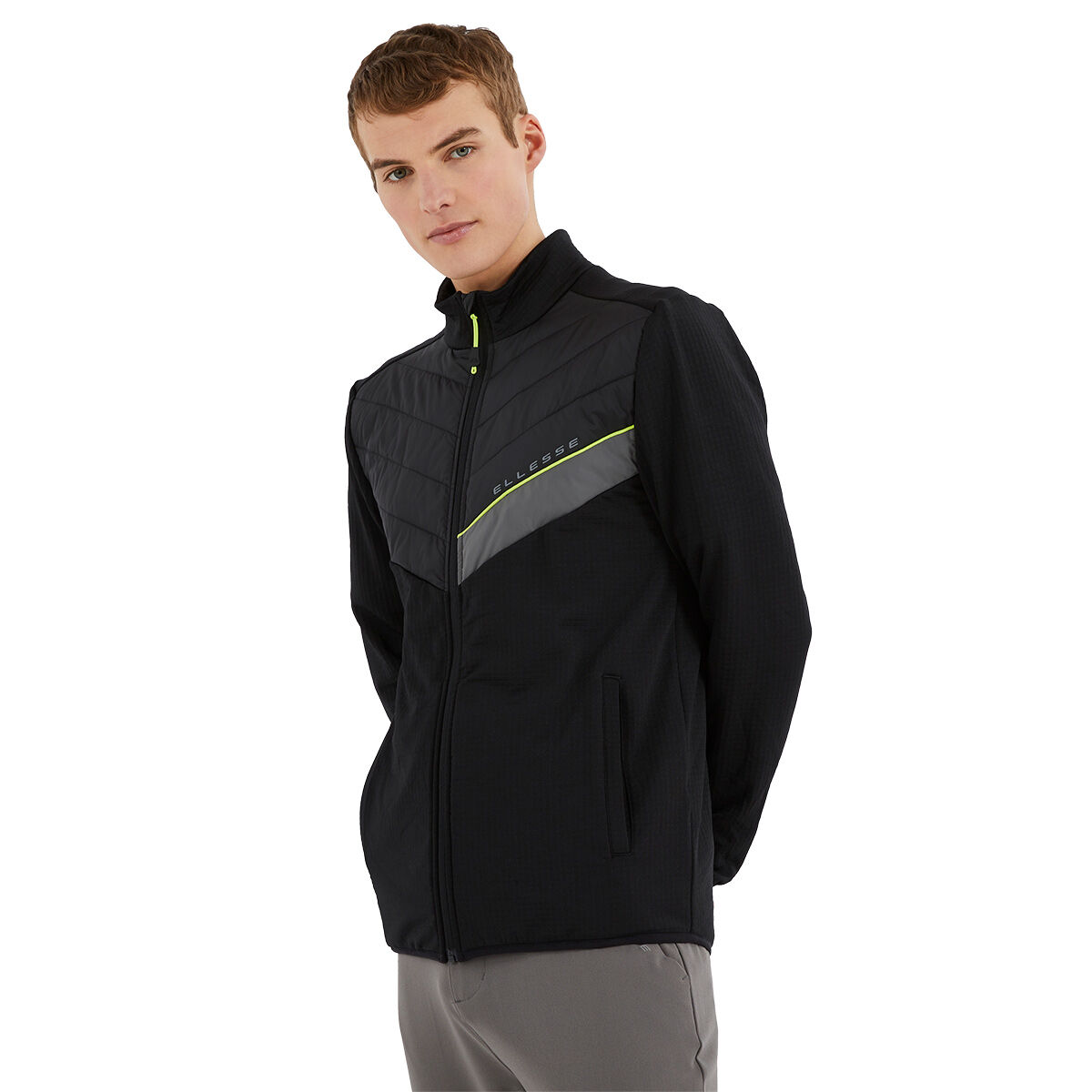 Ellesse Men's Jordizo Full Zip Golf Jacket, Mens, Black, Medium | American Golf von Ellesse