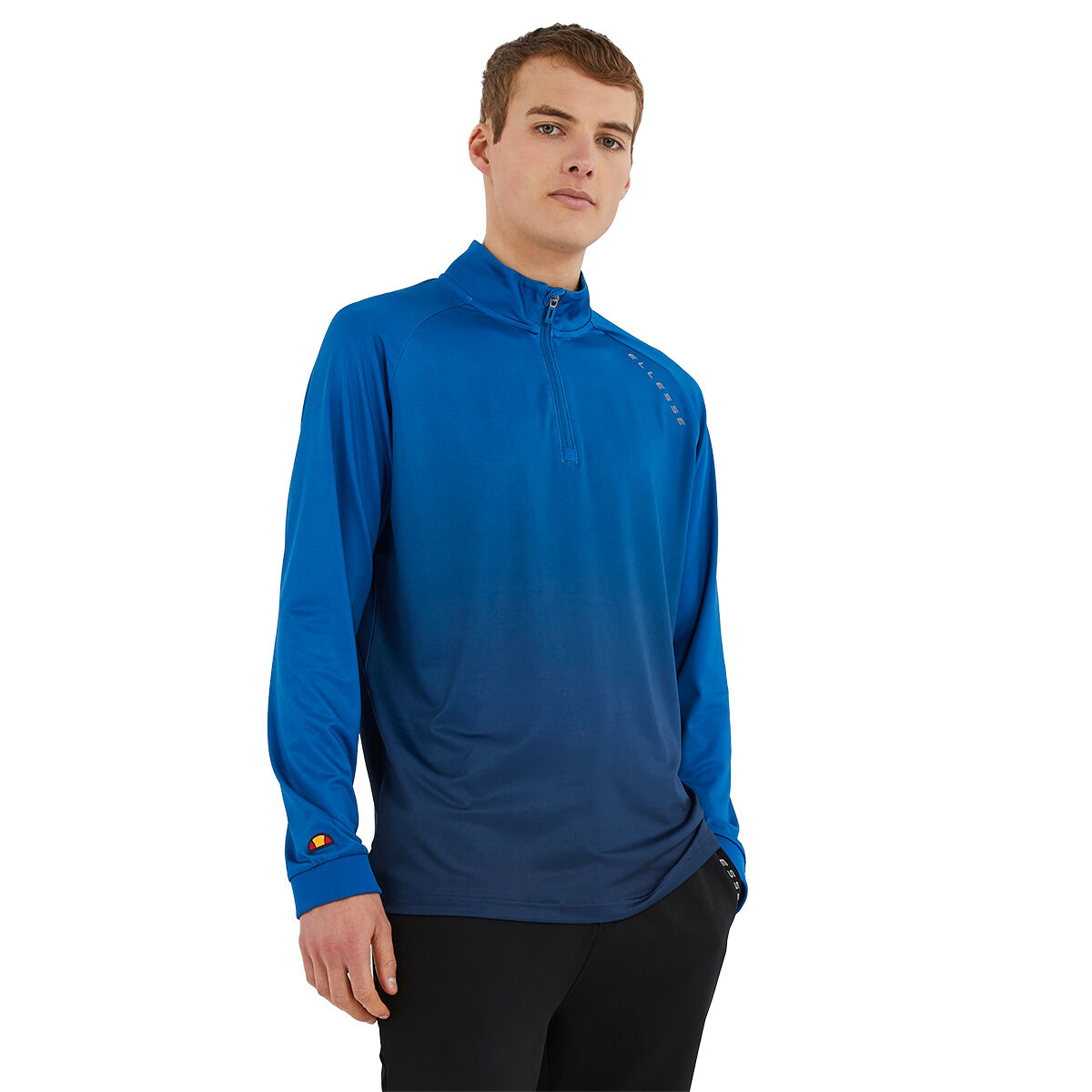 Ellesse Mens Blue Stylish Gradient Print Tutona Half Zip Golf Midlayer, Size: Medium | American Golf von Ellesse