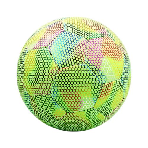 Elnwnnkc Holographischer Fußball Leuchtender Reflektierender Fußball Leuchtender Fluoreszierender Fußball Geschenke Erwachsene von Elnwnnkc