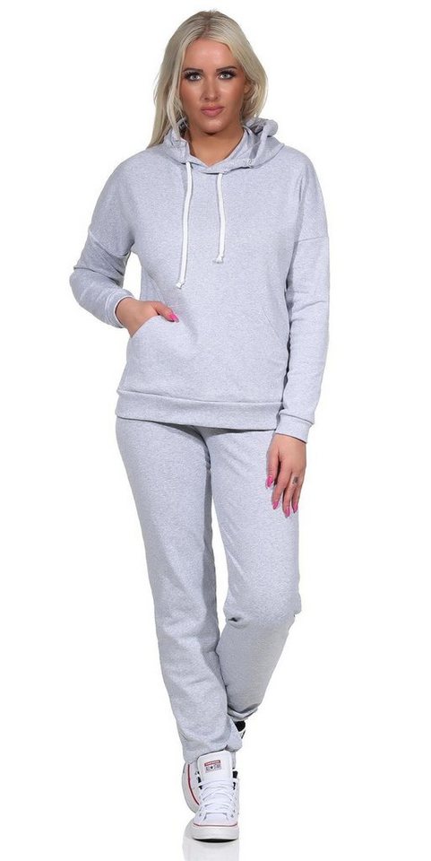 EloModa Freizeitanzug Damen Jogginganzug Freizeitanzug mit Kapuzenpullover, S M L XL 2XL (2-tlg) von EloModa