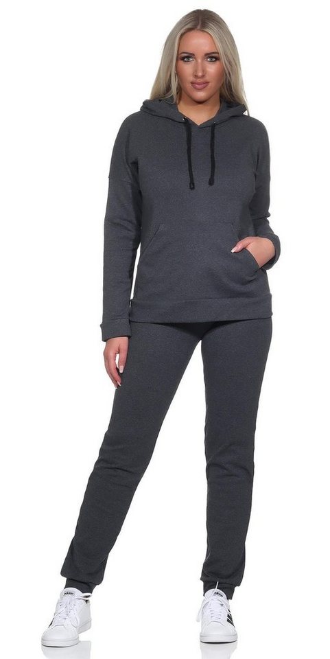 EloModa Freizeitanzug Damen Jogginganzug Freizeitanzug mit Kapuzenpullover, S M L XL 2XL (2-tlg) von EloModa