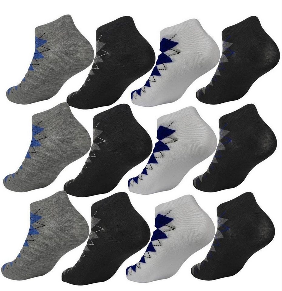 EloModa Sneakersocken 12 Paar Sneaker Socken Herren Damen Sport Socken Baumwolle, 39-42 (12-Paar) von EloModa