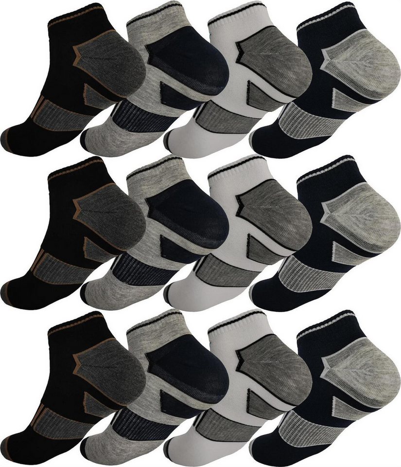 EloModa Sneakersocken 12 Paar Sneaker Socken Herren Damen Sport Socken Baumwolle, 39-42 (12-Paar) von EloModa