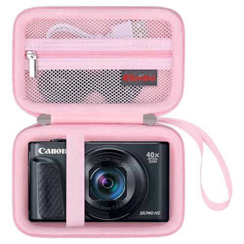 Elonbo Tragetasche für Canon PowerShot SX740/SX730/SX720/SX620 Digitalkamera, 4K Videokamera Travel Storage Cover Tasche Organizer Halter, Mesh Tasche passt Batterieladegerät, Rosa Elonbo Tragetasche für Canon PowerShot SX740/SX730/SX720/SX620 Digitalkamera, 4K Videokamera Travel Storage Cover Tasche Organizer Halter, Mesh Tasche passt Batterieladegerät, Rosa von Elonbo