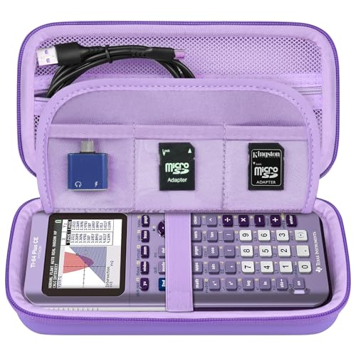 Elonbo Tragetasche für Texas Instruments TI-84 Plus CE/TI-84 Plus/Texas Instruments TI-83 Plus Farbgrafikrechner, extra Netztasche für Ladegerät, Bedienungsanleitung (evtl. nicht in deutscher von Elonbo