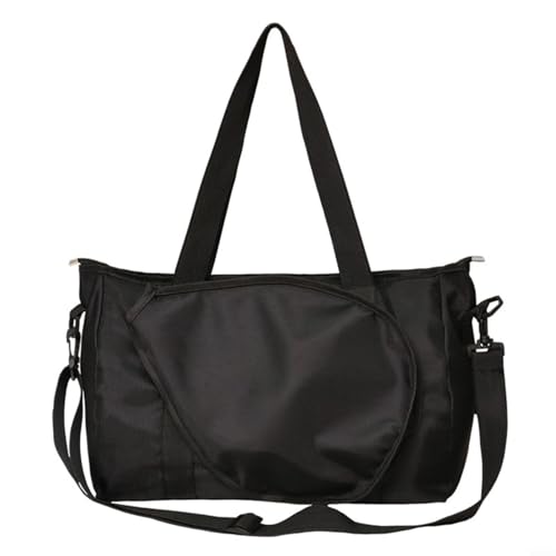 Emiif Tennisschläger-Tasche für Damen und Herren, Tennistasche, eine Schultertasche, Umhängetasche, wasserdichte Sporttasche für Badminton, Pickleball, Schwarz, Größe L von Emiif