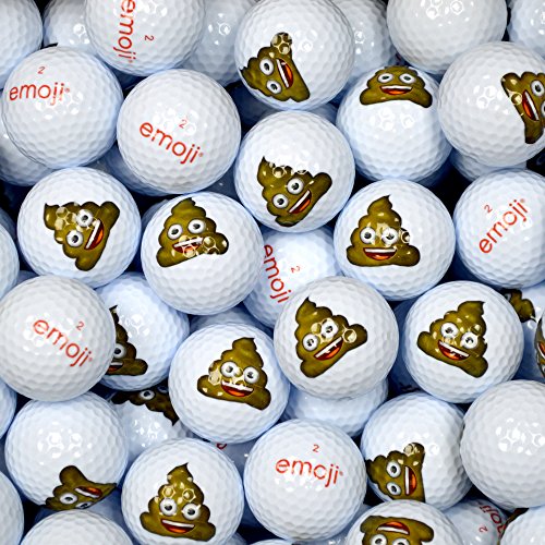 Emoji Erwachsene Golfbälle 48er Set neuartige Poop, Weiß, 48, EMGBB006#07-48PK von Emoji