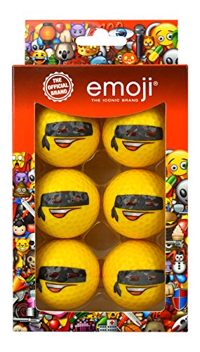 Emoji-Unisex 6 Pack Bandit Novelty Fun Golf Bälle, mehrfarbig von Emoji