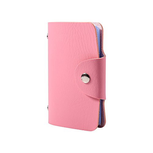 Emoshayoga Geldbörse PU Leder Visitenkartenhalter Brieftasche für 24 Karten, PinkPocket ID Card Case Protector, mehrfarbig, 60_x_180_cm von Emoshayoga