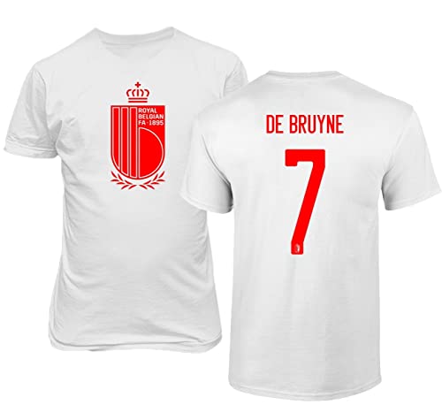 Emprime Baski De Bruyne Belgien Fußball Sportler #7 Fußballtrikot-Stil Shirt Herren Jugend T-Shirt (Weiß, XL) von Emprime Baski