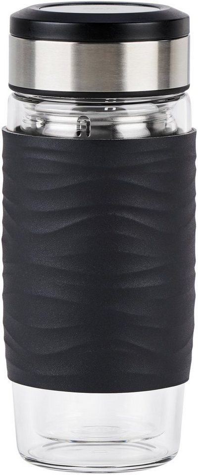Emsa Thermobecher Tea Mug, Edelstahl, Glas, Silikon, Teebecher, 400 ml, 100% dicht, 3-teilig, mit herausnehmbarem Tee-Sieb Emsa Thermobecher Tea Mug, Edelstahl, Glas, Silikon, Teebecher, 400 ml, 100% dicht, 3-teilig, mit herausnehmbarem Tee-Sieb von Emsa