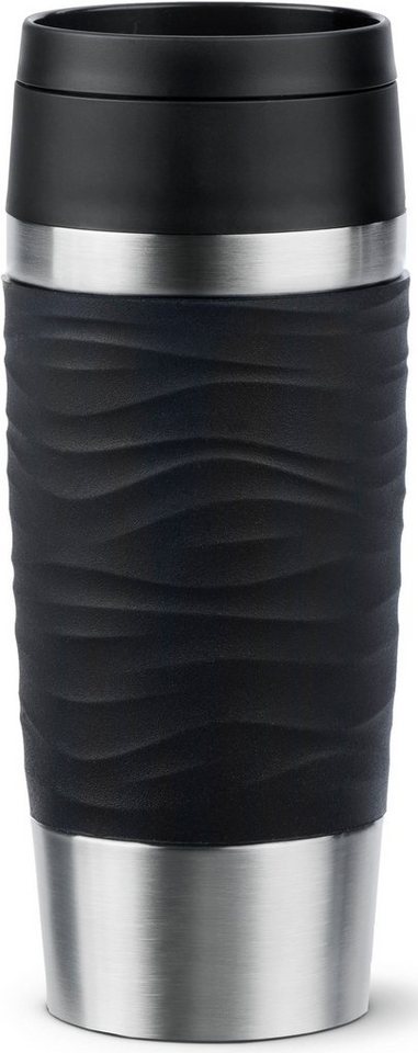 Emsa Thermobecher Travel Mug Classic Wave, Edelstahl, Kunststoff, Silikon, 100% dicht, spülmaschinenfest, 360°-Trinköffnung Emsa Thermobecher Travel Mug Classic Wave, Edelstahl, Kunststoff, Silikon, 100% dicht, spülmaschinenfest, 360°-Trinköffnung von Emsa