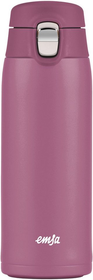 Emsa Thermobecher Travel Mug Light, Edelstahl, Kunststoff, 0,4L, Edelstahl, 100% dicht, 8h warm/16h kalt von Emsa