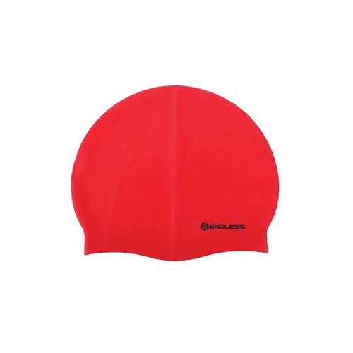 Endless EL1019 Classic Comfortable Plain Silicon Swimming Cap | Fully Elastic Waterproof Swimming Cap for Long and Short Hair with Thicker Edge | for Adults, Women and Men| Color:Red| Size: Free Size Endless EL1019 Classic Comfortable Plain Silicon Swimming Cap | Fully Elastic Waterproof Swimming Cap for Long and Short Hair with Thicker Edge | for Adults, Women and Men| Color:Red| Size: Free Size von Endless