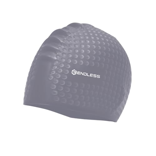 Endless EL1021 Comfortable Silicon Swimming Cap with Bubble Design | Elastic Waterproof Swimming Cap for Long and Short Hair with Thicker Edge | For Adults, Women and Men| Color:Silver| Size:Free Size Endless EL1021 Comfortable Silicon Swimming Cap with Bubble Design | Elastic Waterproof Swimming Cap for Long and Short Hair with Thicker Edge | For Adults, Women and Men| Color:Silver| Size:Free Size von Endless