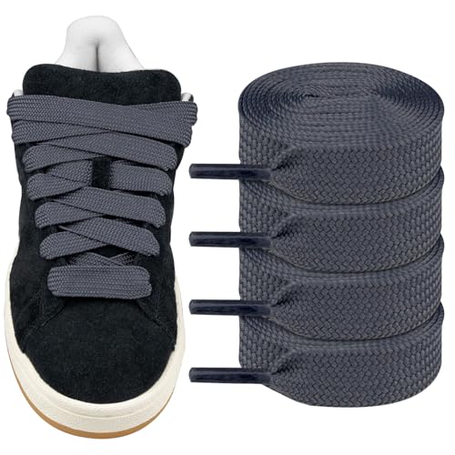 Endoto 2 Paare Schnürsenkel für Adidas Campus 00s Sneaker schuhe, 16MM Flache Dicke Breite Schuhbänder Ersatz Shoelaces Laces (Dunkelgrau,63 Zoll Endoto 2 Paare Schnürsenkel für Adidas Campus 00s Sneaker schuhe, 16MM Flache Dicke Breite Schuhbänder Ersatz Shoelaces Laces (Dunkelgrau,63 Zoll von Endoto