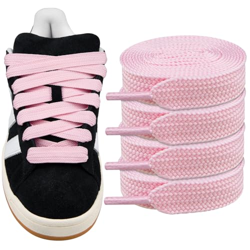 Endoto 2 Paare Schnürsenkel für Adidas Campus 00s Sneaker schuhe, 16MM Flache Dicke Breite Schuhbänder Ersatz Shoelaces Laces (Hellrosa,54 Zoll Endoto 2 Paare Schnürsenkel für Adidas Campus 00s Sneaker schuhe, 16MM Flache Dicke Breite Schuhbänder Ersatz Shoelaces Laces (Hellrosa,54 Zoll von Endoto