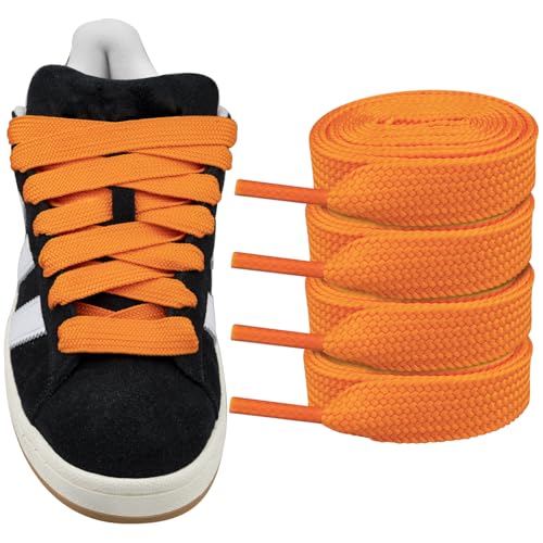 Endoto 2 Paare Schnürsenkel für Adidas Campus 00s Sneaker schuhe, 16MM Flache Dicke Breite Schuhbänder Ersatz Shoelaces Laces (Orange,50 Zoll Endoto 2 Paare Schnürsenkel für Adidas Campus 00s Sneaker schuhe, 16MM Flache Dicke Breite Schuhbänder Ersatz Shoelaces Laces (Orange,50 Zoll von Endoto