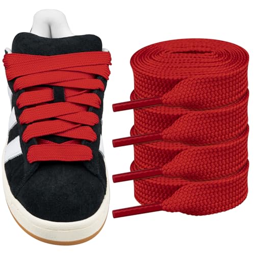 Endoto 2 Paare Schnürsenkel für Adidas Campus 00s Sneaker schuhe, 16MM Flache Dicke Breite Schuhbänder Ersatz Shoelaces Laces (Rot,54 Zoll Endoto 2 Paare Schnürsenkel für Adidas Campus 00s Sneaker schuhe, 16MM Flache Dicke Breite Schuhbänder Ersatz Shoelaces Laces (Rot,54 Zoll von Endoto