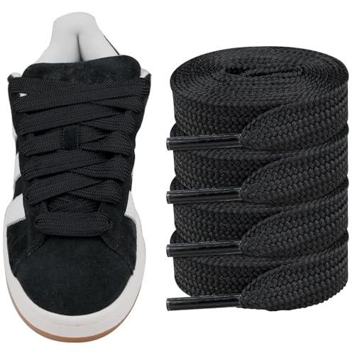 Endoto 2 Paare Schnürsenkel für Adidas Campus 00s Sneaker schuhe, 16MM Flache Dicke Breite Schuhbänder Ersatz Shoelaces Laces (Schwarz,54 Zoll Endoto 2 Paare Schnürsenkel für Adidas Campus 00s Sneaker schuhe, 16MM Flache Dicke Breite Schuhbänder Ersatz Shoelaces Laces (Schwarz,54 Zoll von Endoto