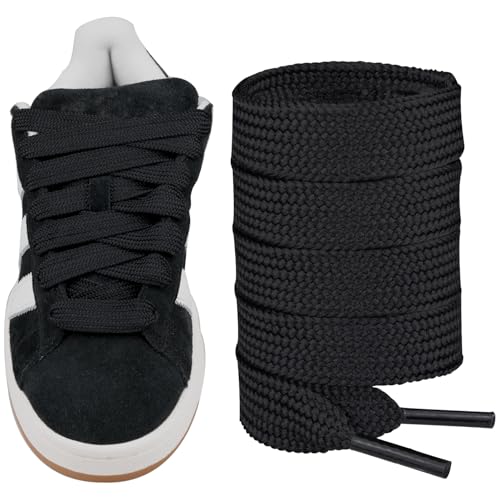 Endoto Schnürsenkel für Adidas Campus 00s Sneaker schuhe, 16MM Flache Dicke Breite Schuhbänder Ersatz Shoelaces Laces (Schwarz,63 Zoll Endoto Schnürsenkel für Adidas Campus 00s Sneaker schuhe, 16MM Flache Dicke Breite Schuhbänder Ersatz Shoelaces Laces (Schwarz,63 Zoll von Endoto