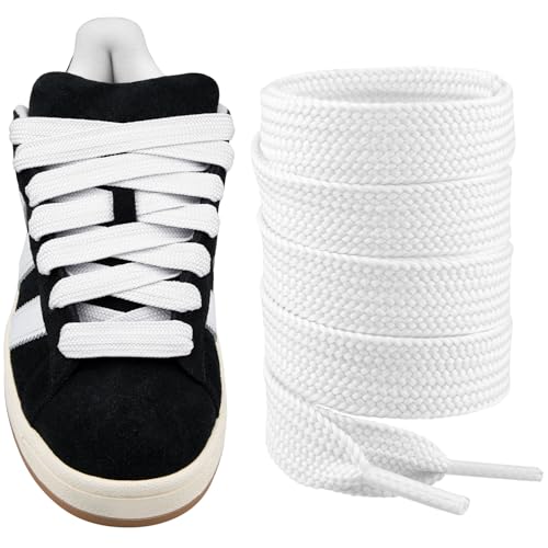Endoto Schnürsenkel für Adidas Campus 00s Sneaker schuhe, 16MM Flache Dicke Breite Schuhbänder Ersatz Shoelaces Laces (Weiß,63 Zoll Endoto Schnürsenkel für Adidas Campus 00s Sneaker schuhe, 16MM Flache Dicke Breite Schuhbänder Ersatz Shoelaces Laces (Weiß,63 Zoll von Endoto