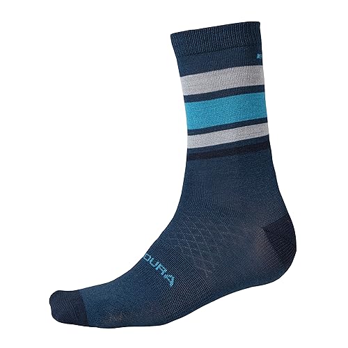 Endura BaaBaa Merino Stripe Fahrradsocken für Herren, Blaubeere, S von Endura