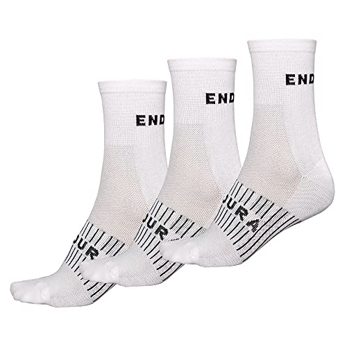 Endura CoolMax Race 3-P Fahrradsocken für Herren, Weiß, S von Canterbury