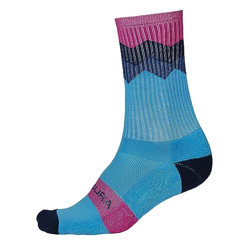 Endura Jagged Fahrradsocken für Herren, Electric Blue, S von Endura