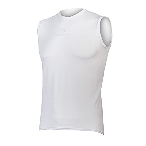 Endura Men's Lightweight Sleeve Less Baselayer, White, M von Endura