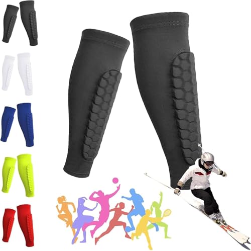 Achilless Shinbang Shields, Shinbang Protector 2.0, Kompressionsmanschette mit Wabenpolstern, Premium-Schienbeinschoner für Sport, Fußball und Skifahren, Fußball-Schienbeinschoner für Kinder und von Endyniner