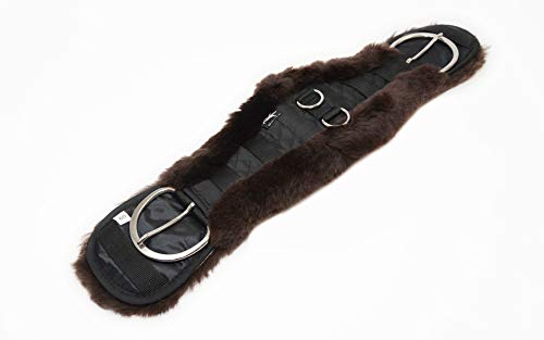 Engel Reitsport Lammfell Sattelgurt Western Kurzgurt Konturgurt WGURT-75-SCH-MOC schwarz/Mocca 30" 75cm von Engel Reitsport