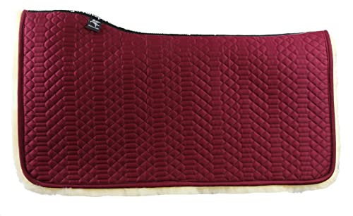 Engel Reitsport Lammfell Western Squarepad WPAD1-U-BOR-MED Stoff Bordeaux rot Fell med. von Engel Reitsport