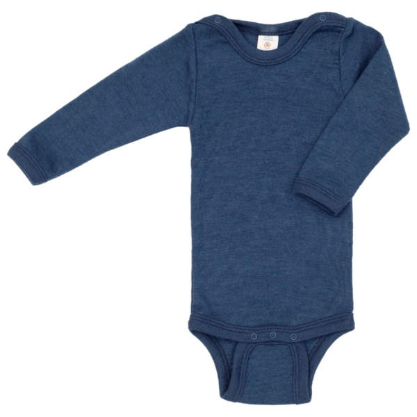 Engel - Baby-Body Kurzarm mit Druckknöpfen an den Schulter - Merinounterwäsche Gr 86/92 blau von Engel
