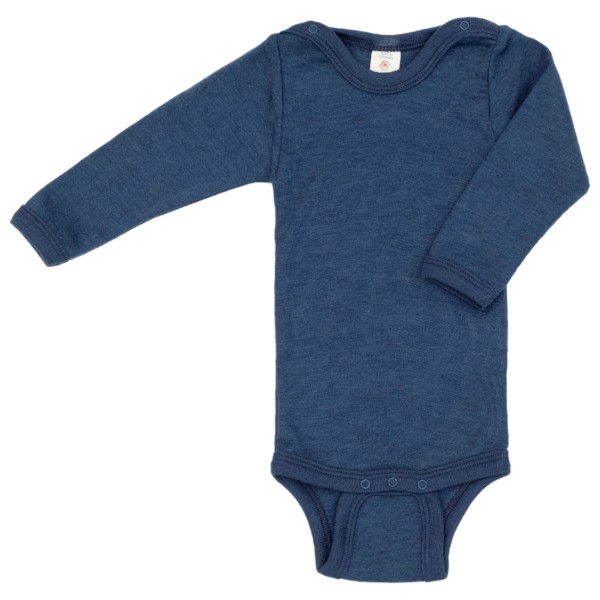 Engel - Baby-Body Langarm Mit Druckverschluss Schulter - Merinounterwäsche Gr 74/80 blau von Engel