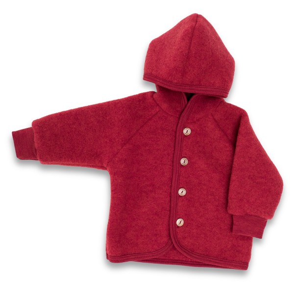 Engel - Kinder Kapuzenjacke mit Holzknöpfen - Wolljacke Gr 110/116 rot von Engel