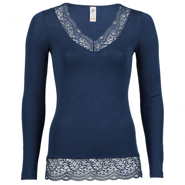 Engel - Women's Shirt L/S mit Spitze - Seidenunterwäsche Gr 34/36 blau Engel - Women's Shirt L/S mit Spitze - Seidenunterwäsche Gr 34/36 blau von Engel
