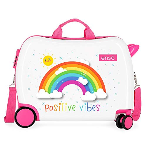 Enso Arcoiris Positive Vives Kinder-Koffer Weiß 50x39x20 cms Hartschalen ABS Kombinationsschloss 38L 2,3Kgs 4 Räder Handgepäck Enso Arcoiris Positive Vives Kinder-Koffer Weiß 50x39x20 cms Hartschalen ABS Kombinationsschloss 38L 2,3Kgs 4 Räder Handgepäck von Enso